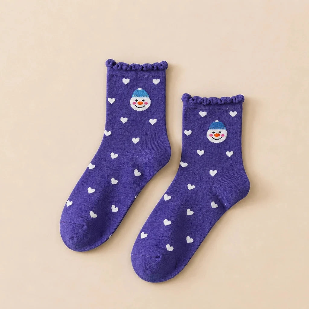 Chaussettes Coeur Noël & Volant