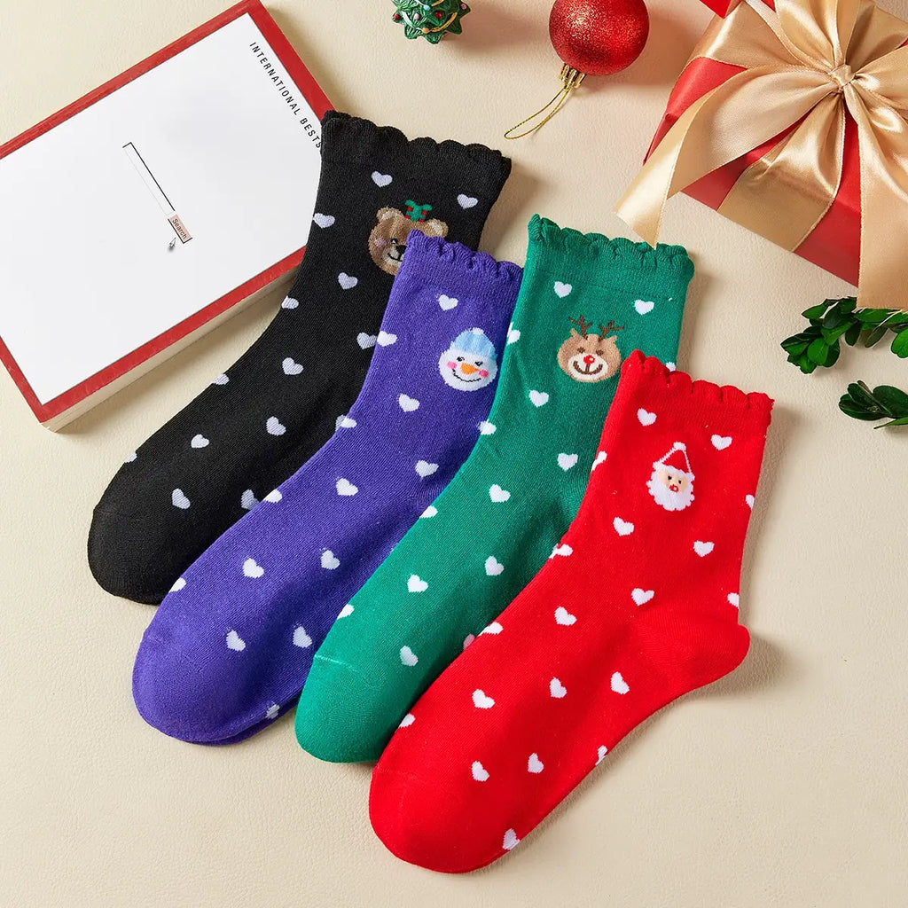 Chaussettes Coeur Noël & Volant