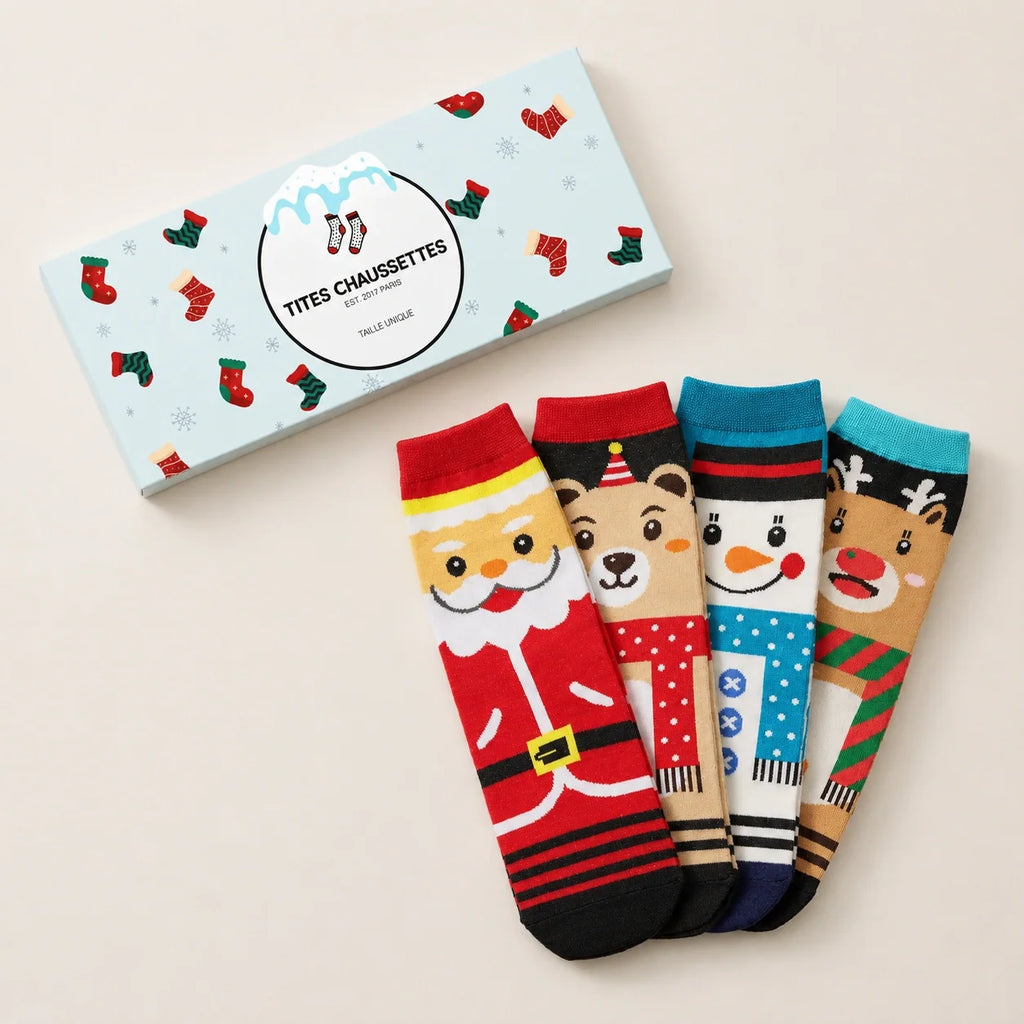 Lot De 4 Chaussettes Hautes Costume Noël
