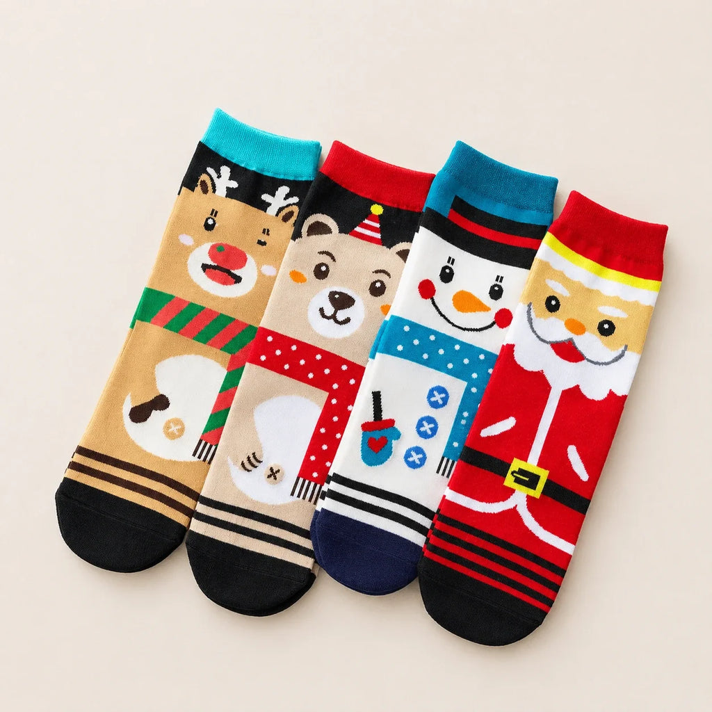 Lot De 4 Chaussettes Hautes Costume Noël