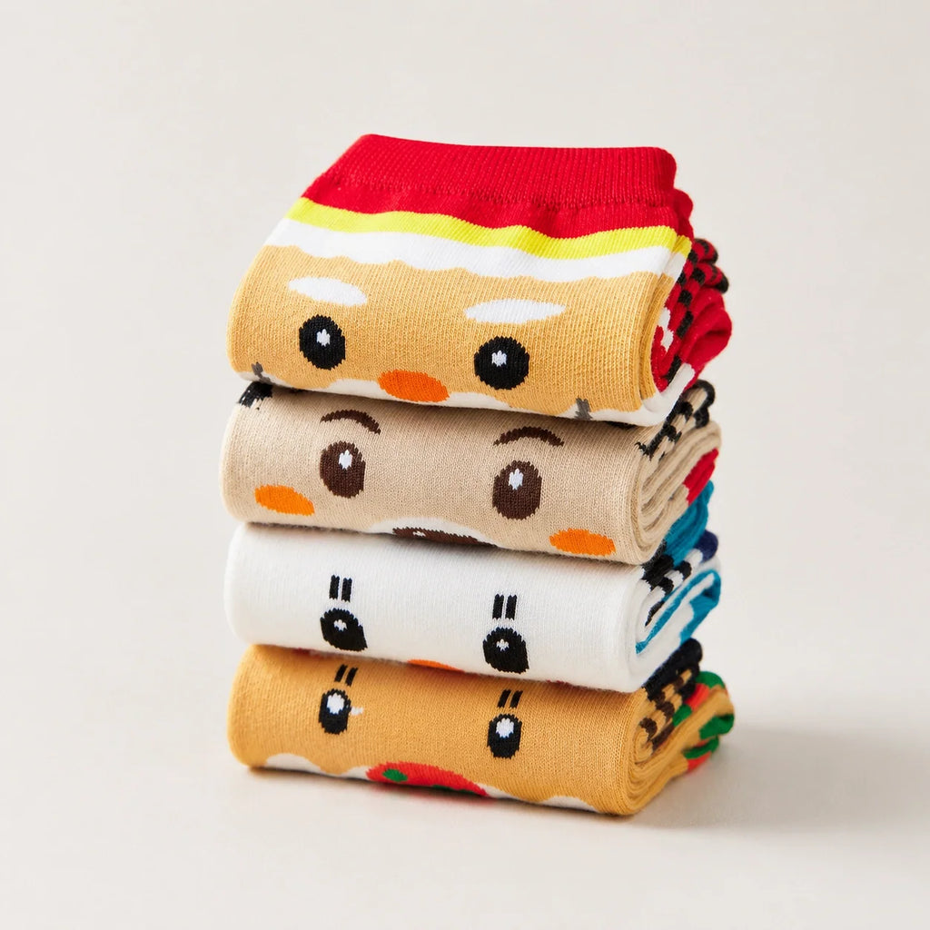 Lot De 4 Chaussettes Hautes Costume Noël