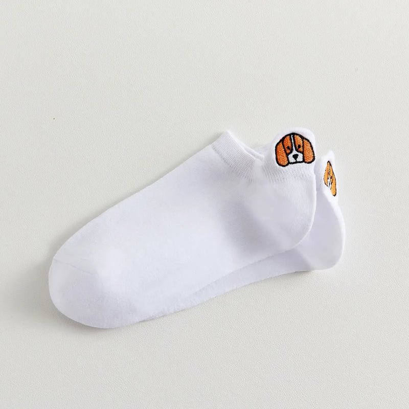 Chaussettes en coton à languette chien pour femme | Chaussettes confortables et élégantes | Idéales pour le quotidien ou les occasions spéciales | Disponibles en plusieurs couleurs 