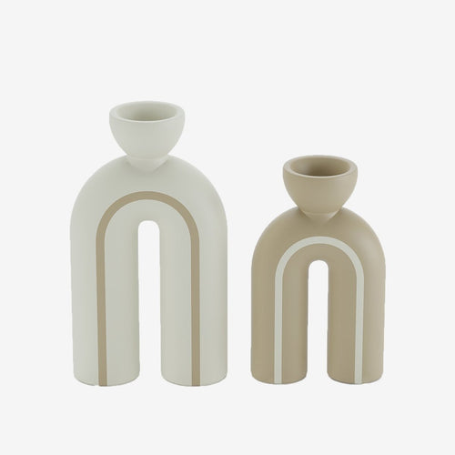 Set of 2 modern art ceramic candleholders - Potiron Paris, designer home accessories in contemporary style
