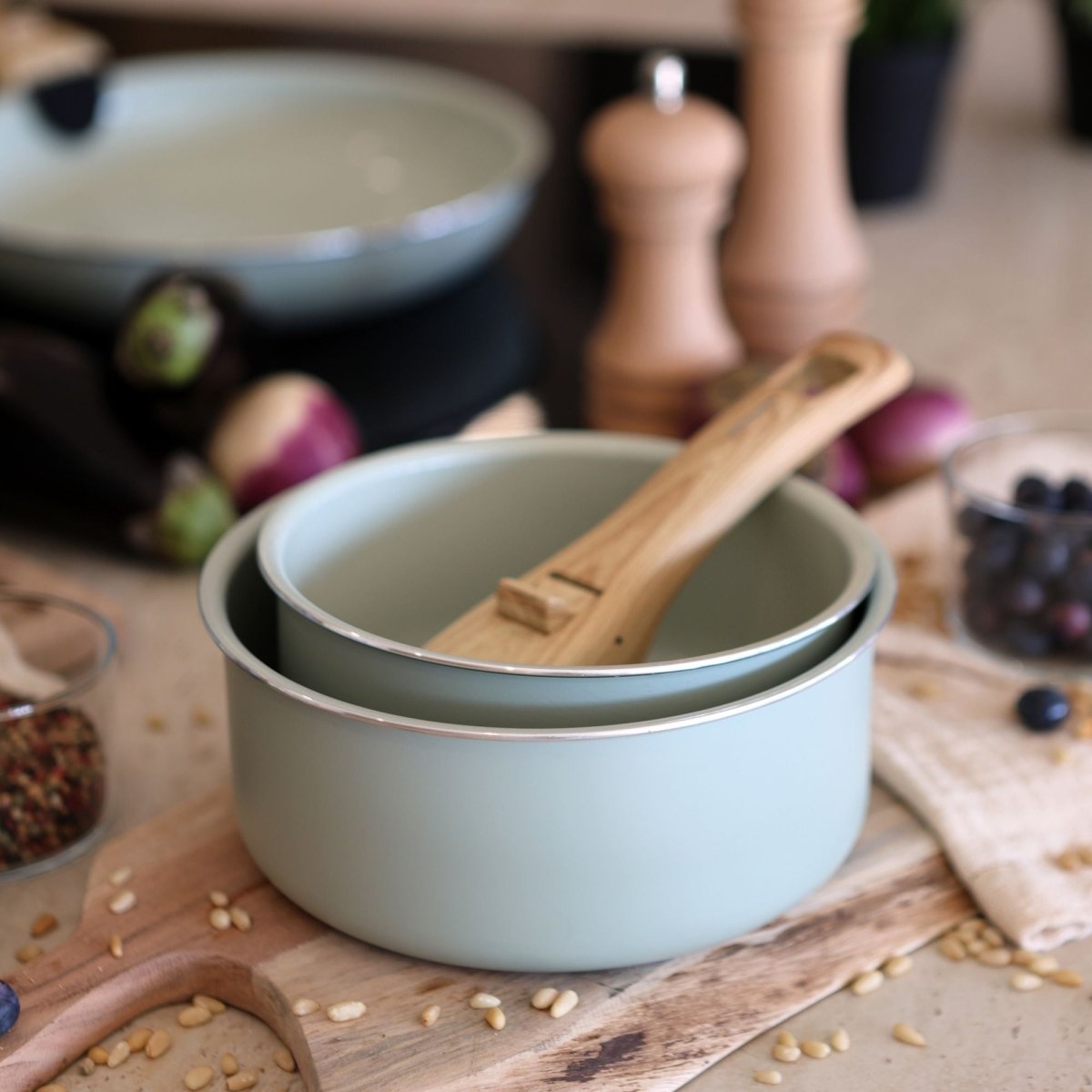Colorama - Set of 2 Saucepans with Handle - Aluminium - 16/18 cm