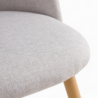Cozy - Set of 2 Chairs in Light Taupe Heather Fabric and Metal Legs