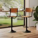 Chaise de bar Clem en bois foncé réglable 60/80 cm (lot de 2)