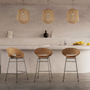 Set of 2 Rava Bar Stools - Light Brown