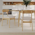 Lana - Set of 2 Chairs in Beige Fabric and Light Wood