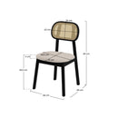 lot de 2 chaise maria bois noir rotin