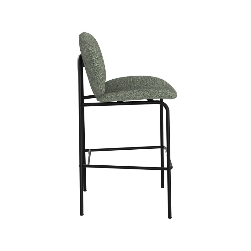 Chaise pour îlot central Iris en tissu bouclé vert kaki 63,5 cm (lot de 2)