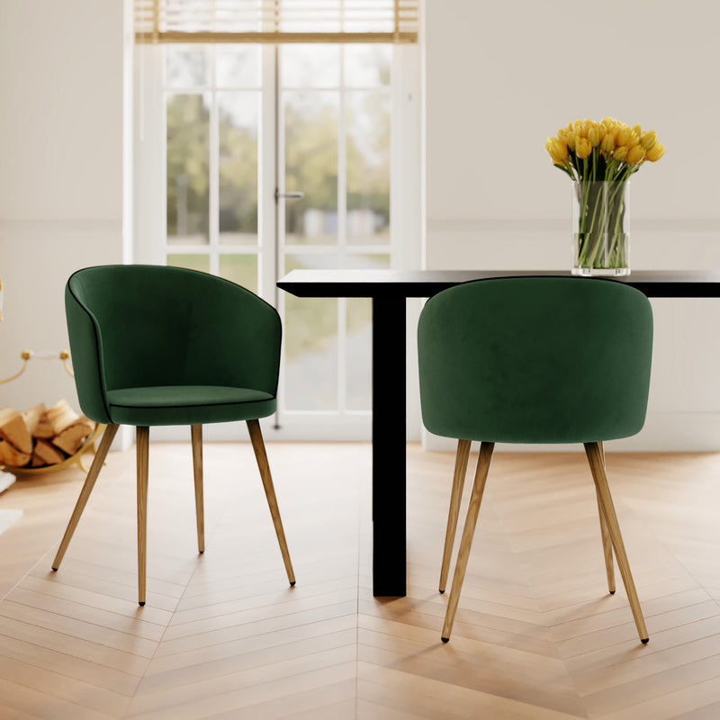 Chaise Chiara en velours vert (lot de 2)
