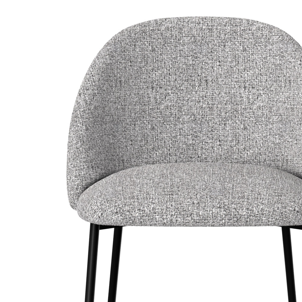Karl - Lot De 2 Chaises Pour Îlot Central En Tissu Chiné Gris Clair