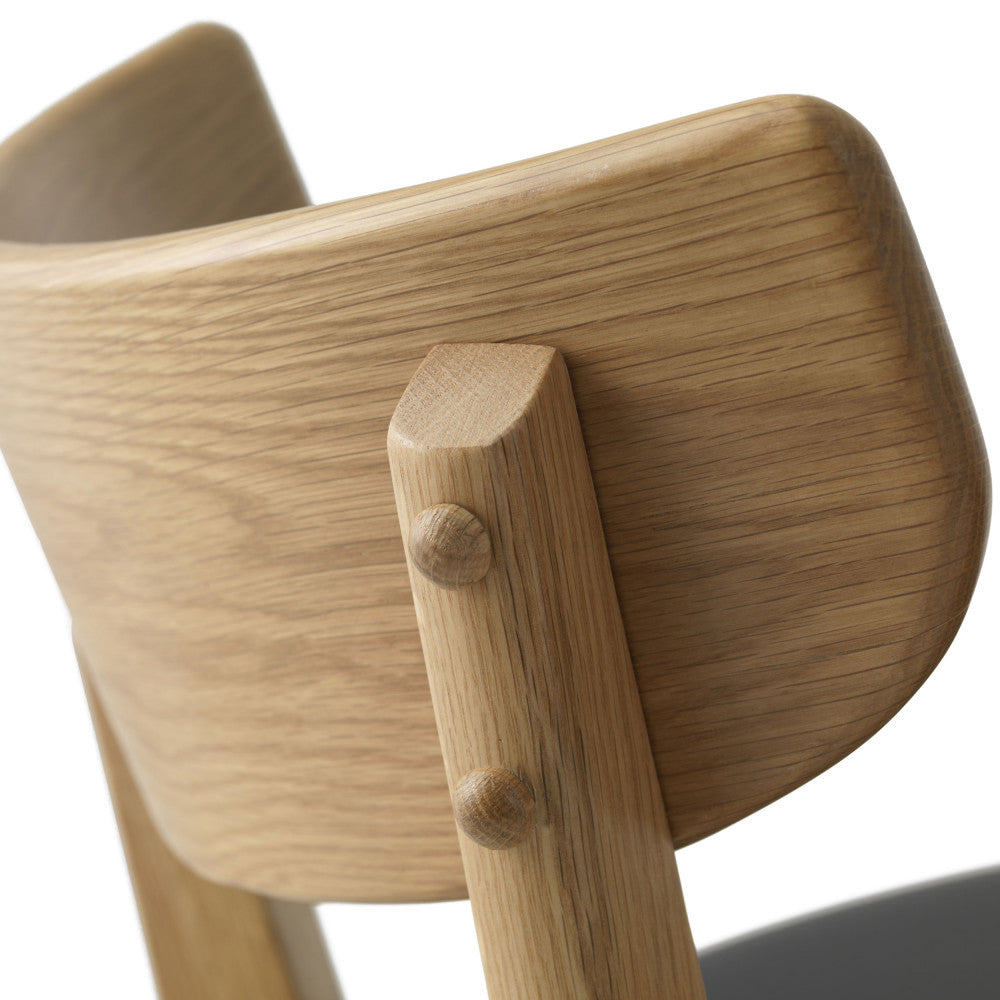 Aude - Set of 2 Bar Stools - Wood and Faux Leather - Light Wood