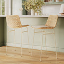 Set of 2 Faro Bar Stools - Beige