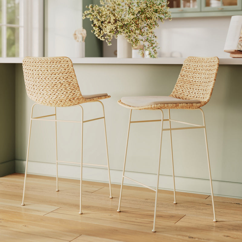 Set of 2 Faro Bar Stools - Beige