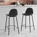Chaise pour îlot central Henrik en tissu gris foncé 65,5 cm (lot de 2)