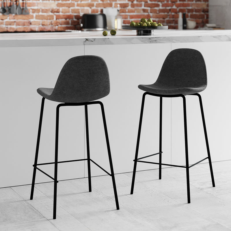Chaise pour îlot central Henrik en tissu gris foncé 65,5 cm (lot de 2)
