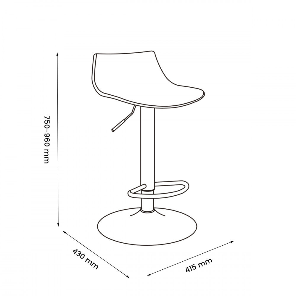 Heribo - Lot De 2 Chaises De Bar Réglables H58 - Plastique & Métal - Vert
