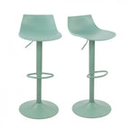 Heribo - Lot De 2 Chaises De Bar Réglables H58 - Plastique & Métal - Vert