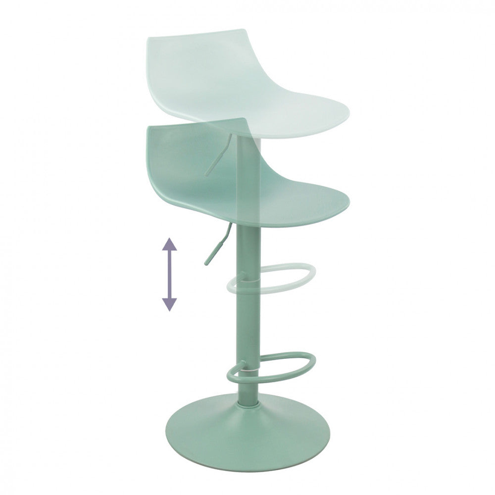 Heribo - Lot De 2 Chaises De Bar Réglables H58 - Plastique & Métal - Vert