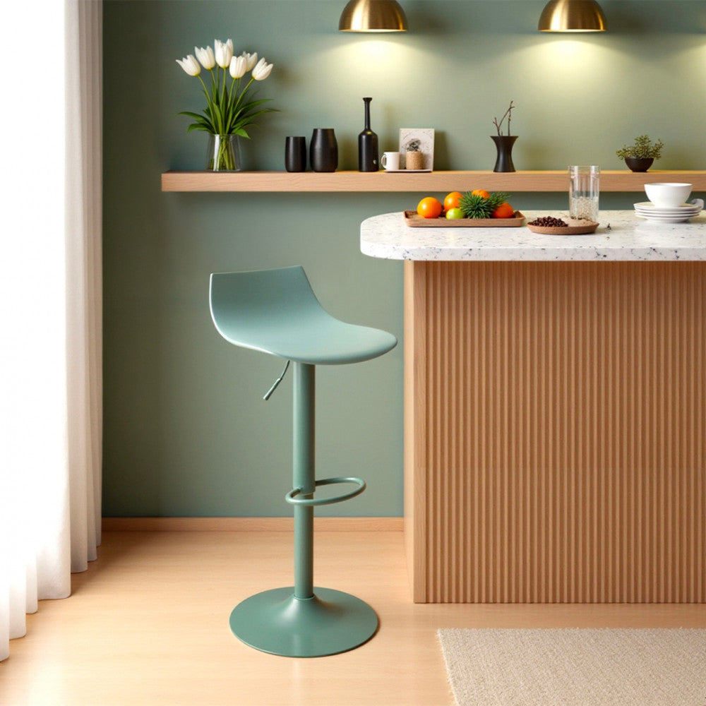 Heribo - Lot De 2 Chaises De Bar Réglables H58 - Plastique & Métal - Vert