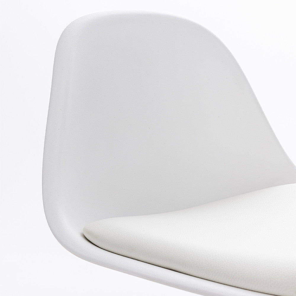 Tebar - Set di 2 Sgabelli da Bar Regolabili H61 - Similpelle e Metallo - Bianco