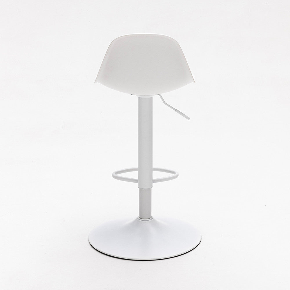 Tebar - Set di 2 Sgabelli da Bar Regolabili H61 - Similpelle e Metallo - Bianco