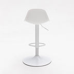 Tebar - Set di 2 Sgabelli da Bar Regolabili H61 - Similpelle e Metallo - Bianco