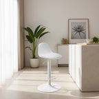 Tebar - Set di 2 Sgabelli da Bar Regolabili H61 - Similpelle e Metallo - Bianco
