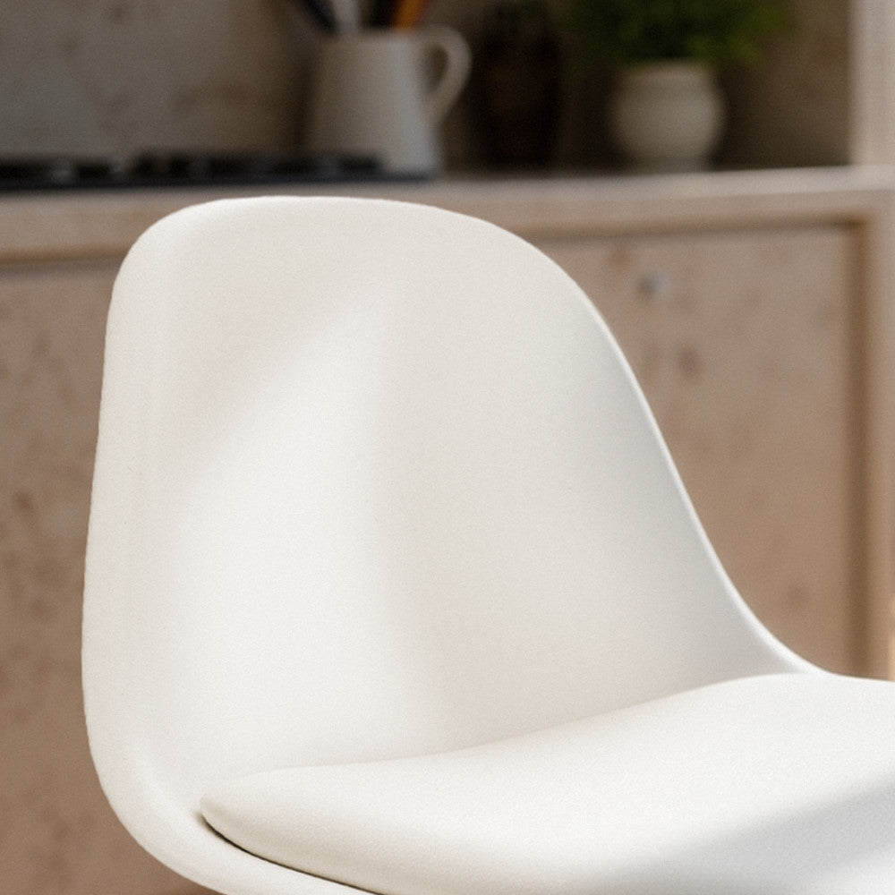 Tebar - Set di 2 Sgabelli da Bar Regolabili H61 - Similpelle e Metallo - Bianco