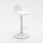 Tebar - Set di 2 Sgabelli da Bar Regolabili H61 - Similpelle e Metallo - Bianco