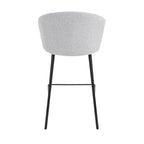 Valom - Set Of 2 Bar Stools - Bouclé Fabric And Metal - Mottled Ecru
