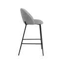 Chaise de bar Karl en tissu gris clair 66 cm (lot de 2)