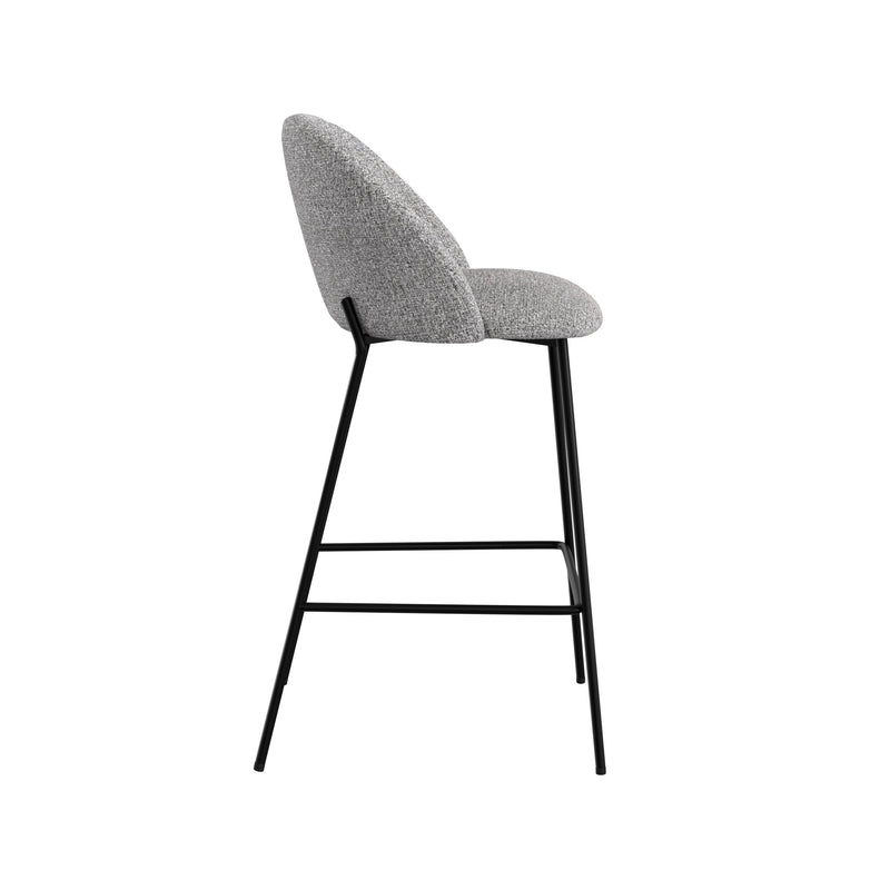 Chaise de bar Karl en tissu gris clair 66 cm (lot de 2)