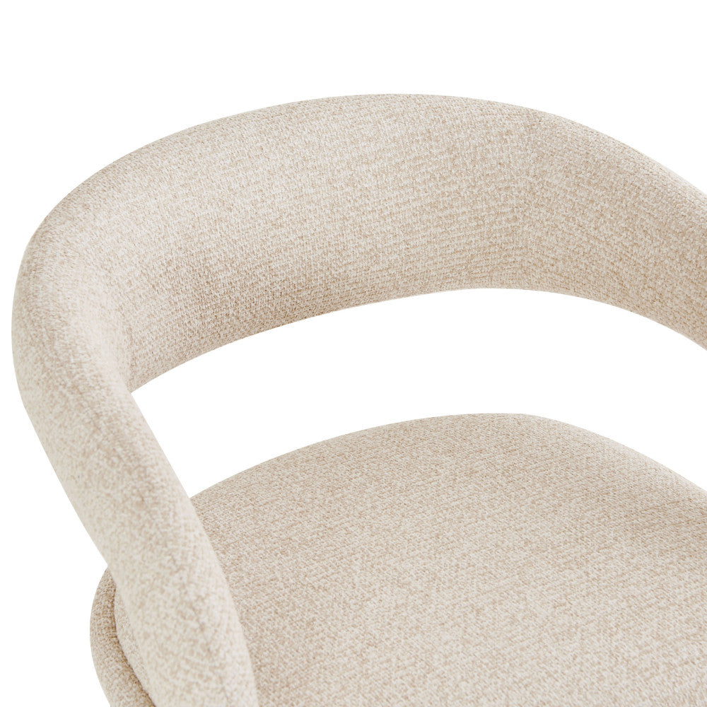 Romy - Lote de 2 taburetes de bar - Tela - Beige jaspeado