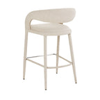 Romy - Lote de 2 taburetes de bar - Tela - Beige jaspeado