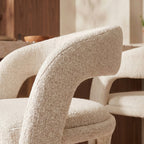 Romy - Lote de 2 taburetes de bar - Tela - Beige jaspeado