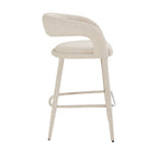 Romy - Lote de 2 taburetes de bar - Tela - Beige jaspeado