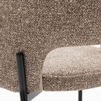 Soren - Set of 2 Bar Chairs - Fabric and Metal - Mottled Brown