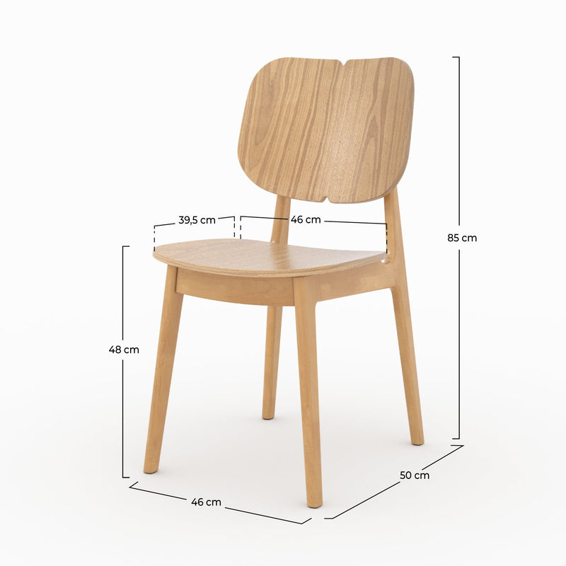 Set of 2 Clyde Chairs - Light Brown