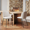 Chaises Adèle en tissu beige chiné (lot de 2)
