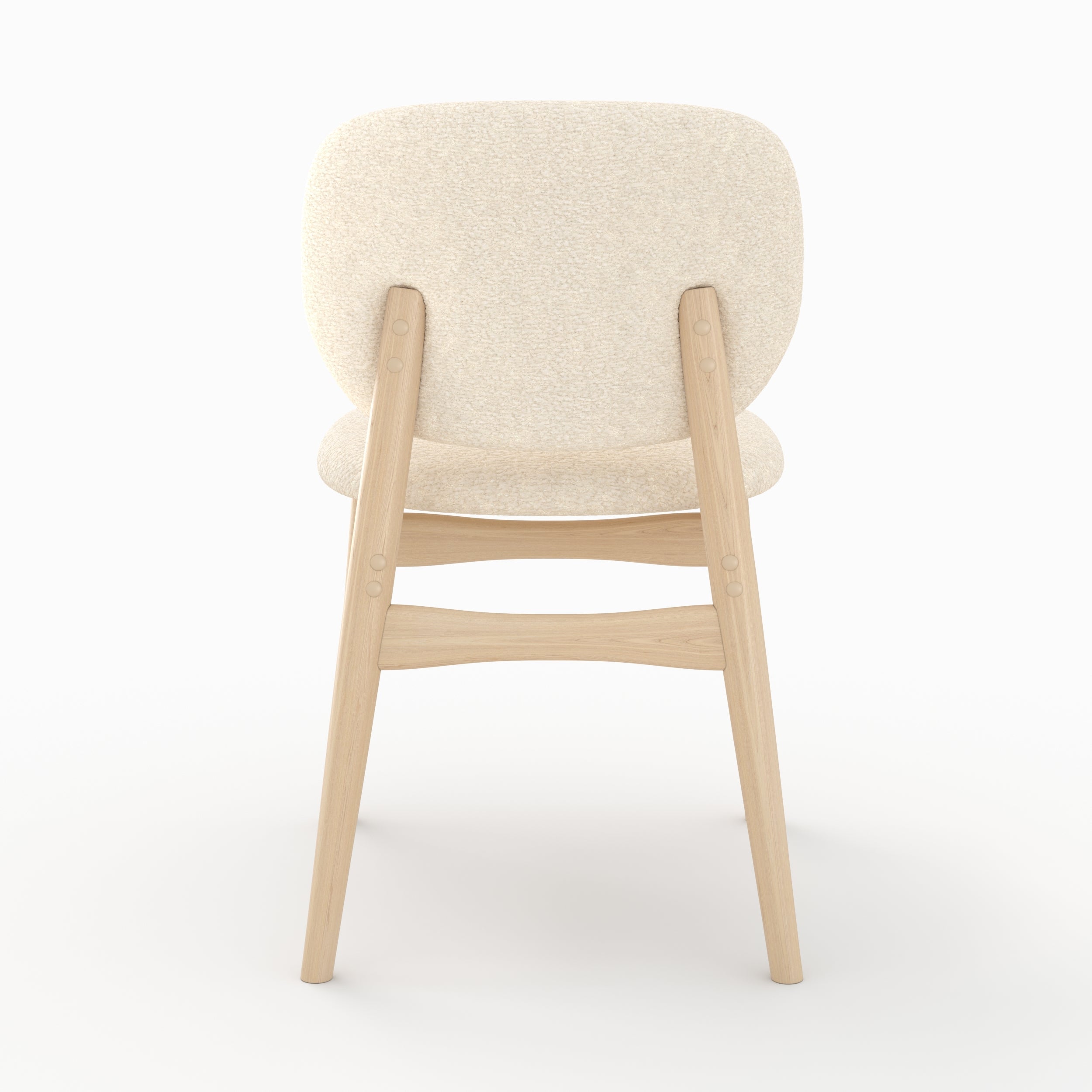 Paulette - Set of 2 Chairs in Beige Bouclé Fabric