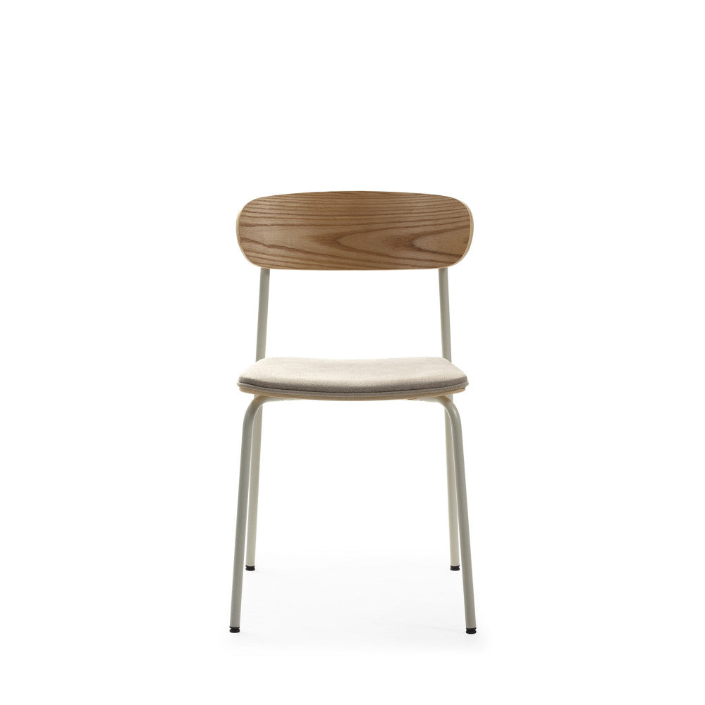 Arno - Set of 2 Chairs - Fabric and Metal - Beige