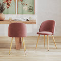 Cosy - Juego de 2 sillas de terciopelo rosa y patas de metal