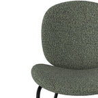 Iris - Lot De 2 Chaises En Tissu Bouclé Vert Et Pieds En Métal Noir