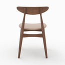 Lot de 2 chaises Josette en tissu beige et bois foncé d'hévéa