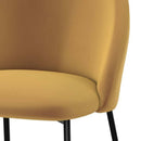 Chaise de bar Karl en velours jaune moutarde 66 cm (lot de 2)