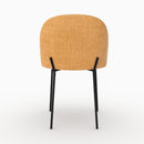 Lot de 2 chaises Karl en tissu texturé jaune moutarde