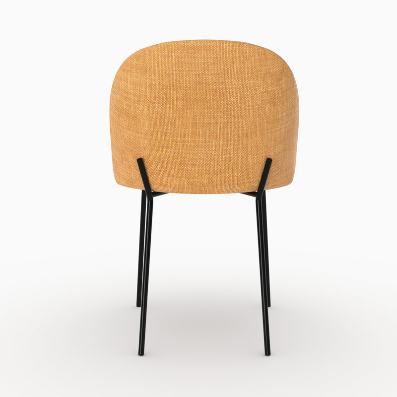 Lot de 2 chaises Karl en tissu texturé jaune moutarde