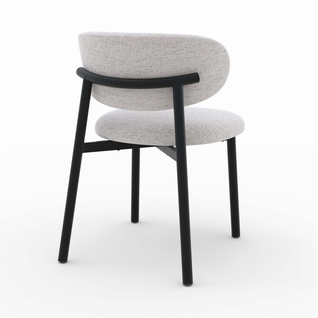 Nao - Conjunto de 2 sillas de tela gris claro jaspeado y patas de metal negro
